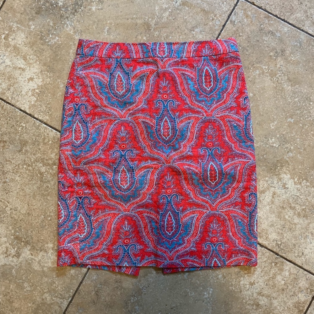 J. Crew Paisley Pencil Skirt